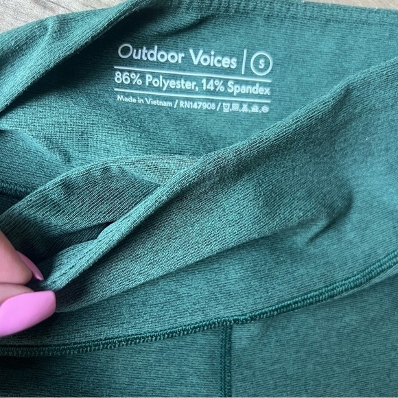 Outdoor Voices Women’s Green 7/8 Length High Rise Athletic Leggings, Size Small - Picture 4 of 8